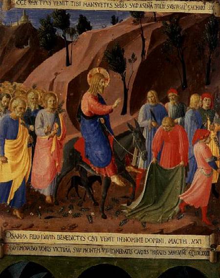 Entry of Christ into Jerusalem, detail from panel three of the Silver Treasury of Santissima Annunzi von Fra Beato Angelico
