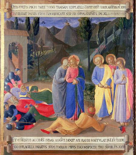 The Kiss of Judas, detail from panel three of the Silver Treasury of Santissima Annunziata von Fra Beato Angelico