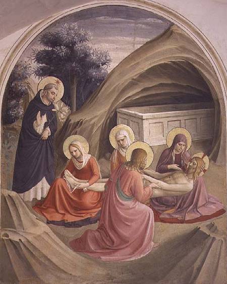 Lamentation over the Body of Christ, with St. Dominic von Fra Beato Angelico