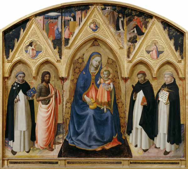 The Virgin and Child with St. John the Baptist, St. Dominic, St. Peter the Martyr and St. Thomas Aqu von Fra Beato Angelico
