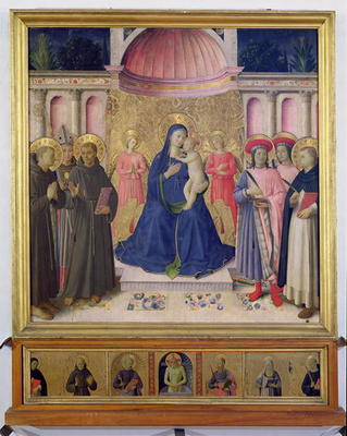 The Bosco ai Frati Altarpiece: The Virgin and Child enthroned with two angels between SS. Anthony of von Fra Beato Angelico
