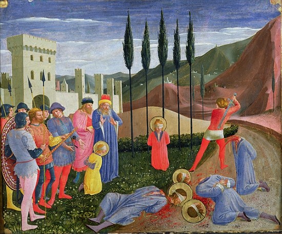 The Martyrdom of St. Cosmas and St. Damian, from the predella of the San Marco altarpiece, c.1440 von Fra Beato Angelico