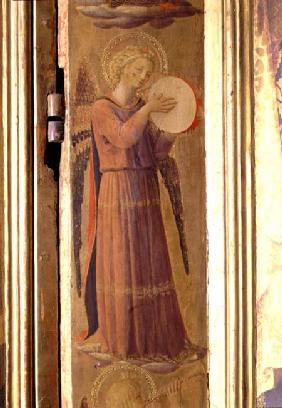 Angel Playing a Tambourine, detail from the Linaiuoli Triptych 1433