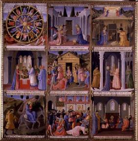 Scenes from the Nativity, panel one from the Silver Treasury of Santissima Annunziata c.1450-53