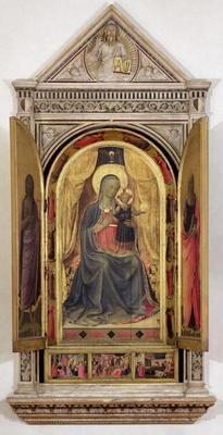 The Linaiuoli Triptych (with open shutters): The Virgin and Child enthroned with St. John the Baptis 20th