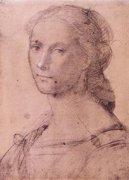 Portrait of a young woman (chalk on paper) von Fra Bartolommeo