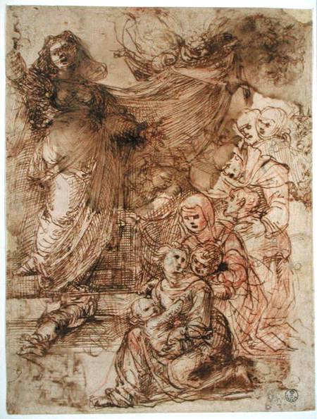 Preparatory study for Madonna and Child (pen & ink on paper) von Fra Bartolommeo