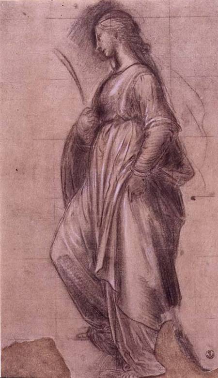 Study of St. Catherine of Alexandria (chalk with gouache on paper) von Fra Bartolommeo