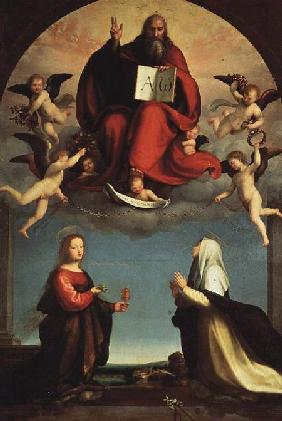 God appearing to St. Mary Magdalen and St. Catherine of Siena c.1508