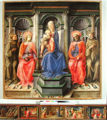 Madonna and Child Enthroned with SS. Francis, Cosmas, Damian and Anthony of Padua, c.1442-45 (temper von Fra Filippo Lippi