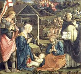 The Nativity with SS. Michael and Dominic 1470
