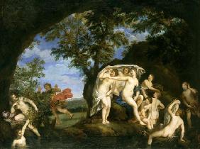 Diana mit neun Nymphen und Aktaeon 1625