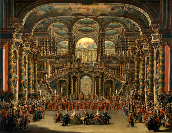 A Dance in a Baroque Rococo Palace von Francesco Battaglioli