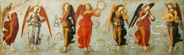 Angels playing musical instruments von Francesco Botticini