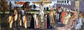 The Crucifixion, predella panel from the Tabernacle of the Sacraments c.1484-6
