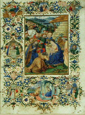 The Adoration of the Magi surrounded by medallions depicting episodes from the life of the Virgin an von Francesco d'Antonio del Chierico