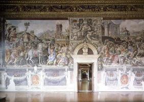Wall in the Sala dell'Udienza with frescoes of The Triumph of Camillus and Camillus forbidding the W 19th