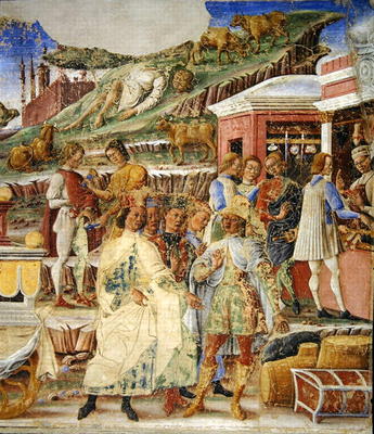The Triumph of Mercury: June, from the Room of the Months, c.1467-70 (fresco) (detail) von Francesco del Cossa