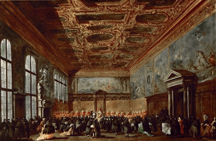 Der Empfang der Gesandten im Sala del Collegio des Dogenpalastes von Francesco Guardi