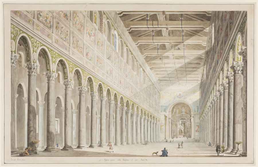 Das Innere der Basilika S. Paolo fuori le Mura in Rom von Francesco Pannini