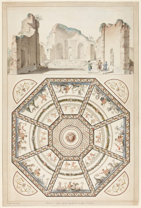 Der Mosaikfußboden aus den Thermen des Caracalla von Francesco Pannini