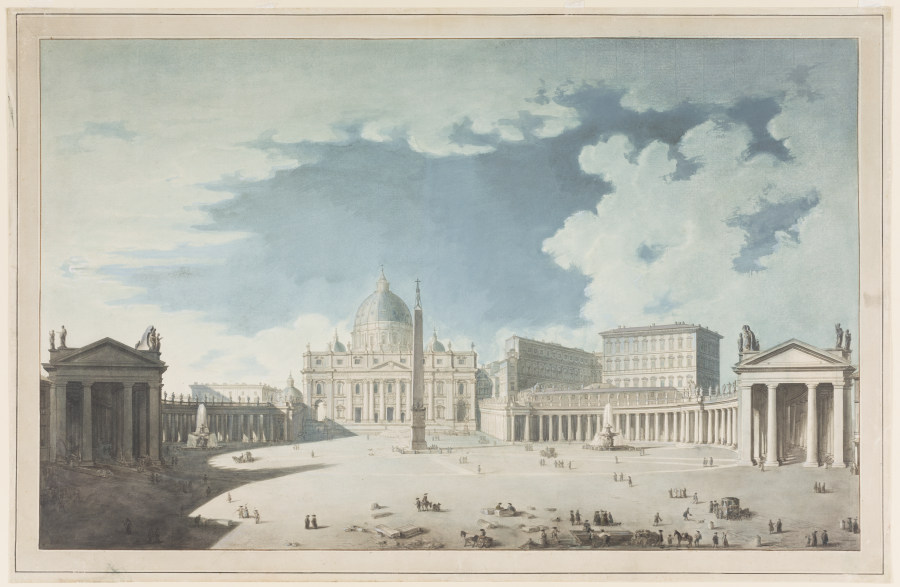 Peterskirche und Petersplatz in Rom von Francesco Pannini