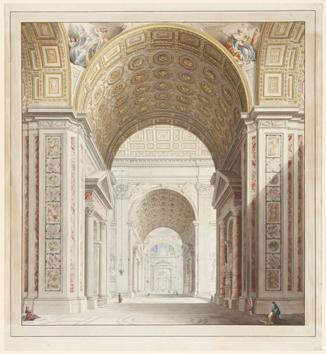 Seitenschiff der St. Peterskirche in Rom von Francesco Pannini