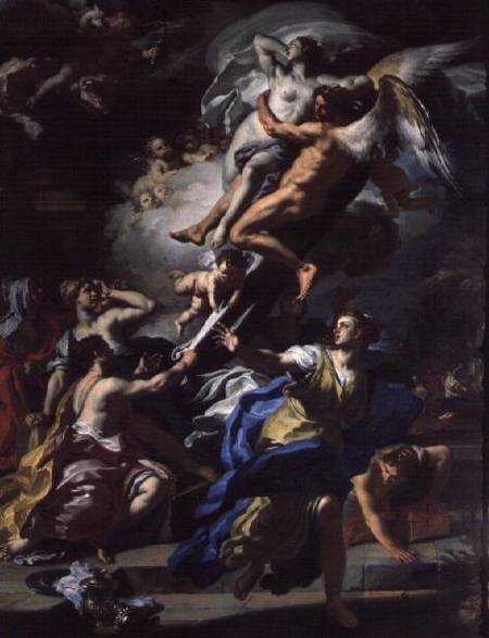Boreas abducting Oreithyia, daughter of Erechtheus von Francesco Solimena