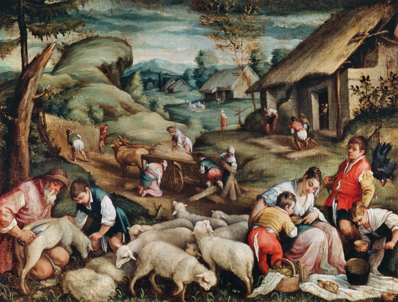 Sommer. Die Schafschur von Francesco (Francesco da Ponte) Bassano