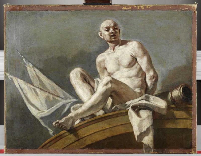 Supraporte mit einem gefesselten Sklaven. von Francesco (L'Abate Ciccio) Solimena
