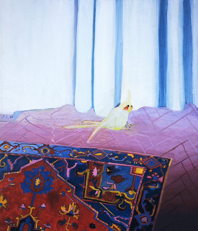 Der Vogel am Vorhang von Francine Stork Trembley