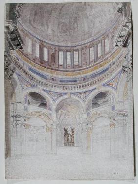 Early study for the proposed decoration of St. Paul's Cathedral 1856-57  o