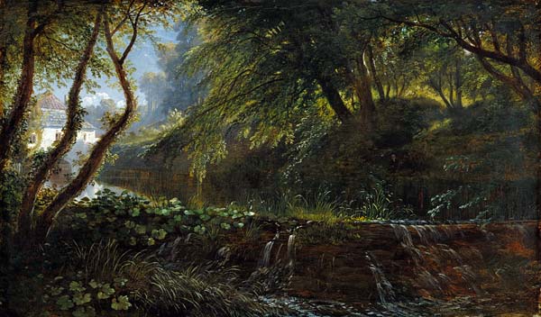 River Scene with Weir and Mill von Francis Danby