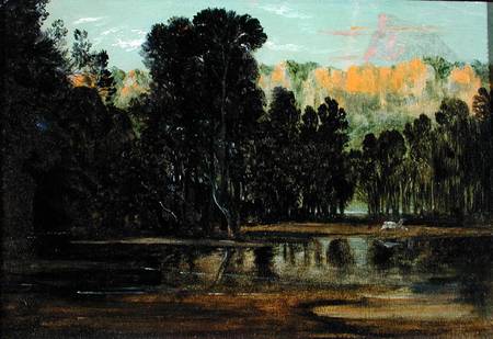 A Wooded Landscape at Sunset von Francis Danby