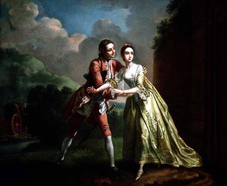 Robert Lovelace preparing to abduct Clarissa Harlowe from 'Clarissa' by Samuel Richardson (1689-1761 von Francis Hayman