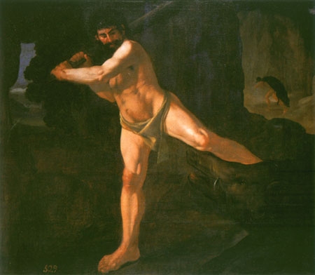 Herkules kämpft mit dem erymanthischen Eber von Francisco de Zurbarán (y Salazar)
