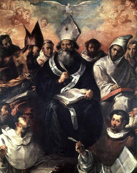 St. Basil Dictating his Doctrine von Francisco Herrera