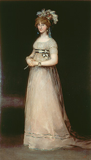 Bildnis der Komtesse de Chinchòn, stehend. von Francisco José de Goya