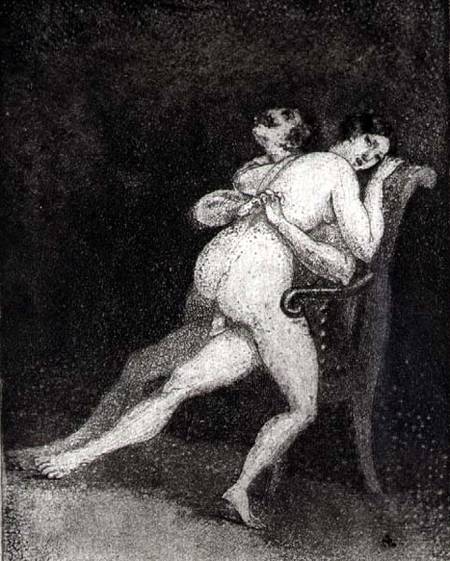 A couple having sex on a chair von Francisco José de Goya