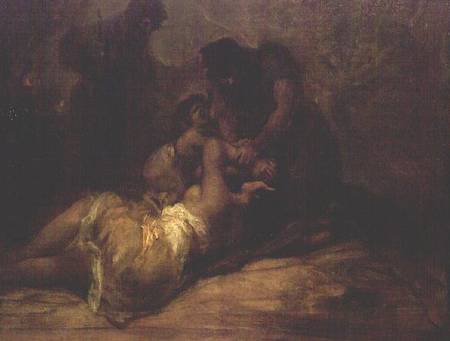 Szene aus dem spanischen Krieg mit Gewaltszene gegen eine Frau. von Francisco José de Goya