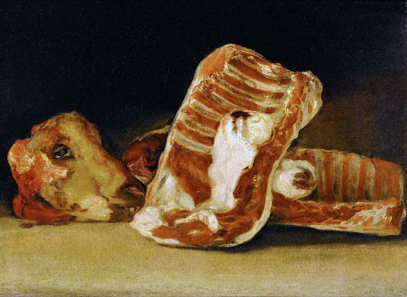 Stillleben mit Schafskopf von Francisco José de Goya