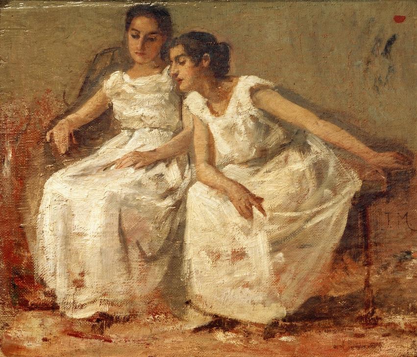 Zwei sitzende Mädchen von Francisco Miralles