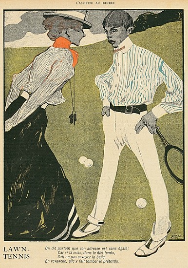 Lawn Tennis, from ''L''Assiette au Beurre'', 1st February 1902 von Francisco Xavier Gose