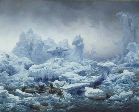 Fishing for Walrus in the Arctic Ocean von François August Biard