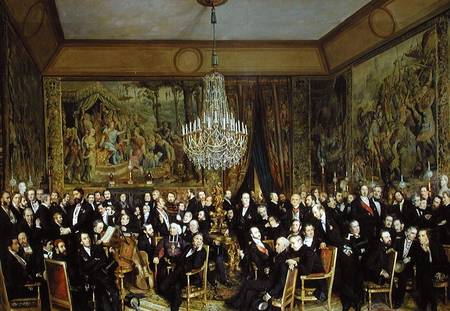 The Salon of Alfred Emilien, Comte de Nieuwerkerke (1811-92) at the Louvre von François August Biard