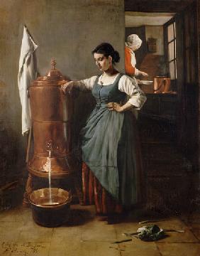 Hausmädchen beim Wasserholen 1861