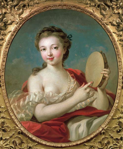 Junge Frau mit Tambourin von François Boucher