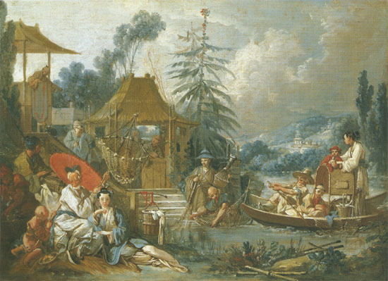Fischende Chinesen von François Boucher