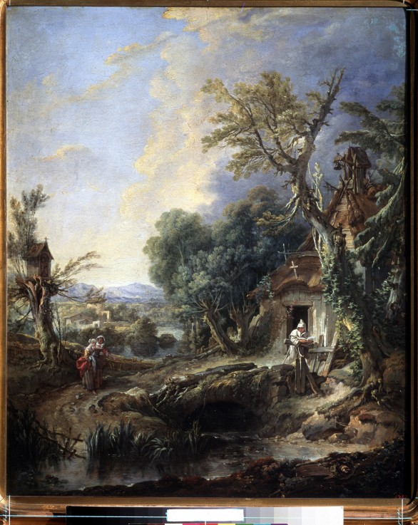 Landschaft mit einem Eremiten von François Boucher