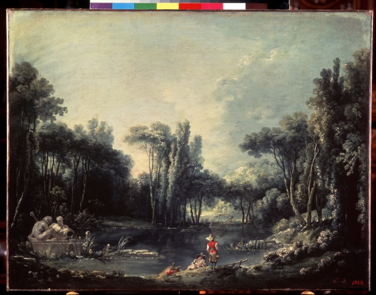 Landschaft mit Weiher von François Boucher